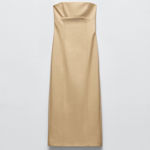 ZARA BLOGGERS FAV FAUX LEATHER DRESS - Picture 6 of 13